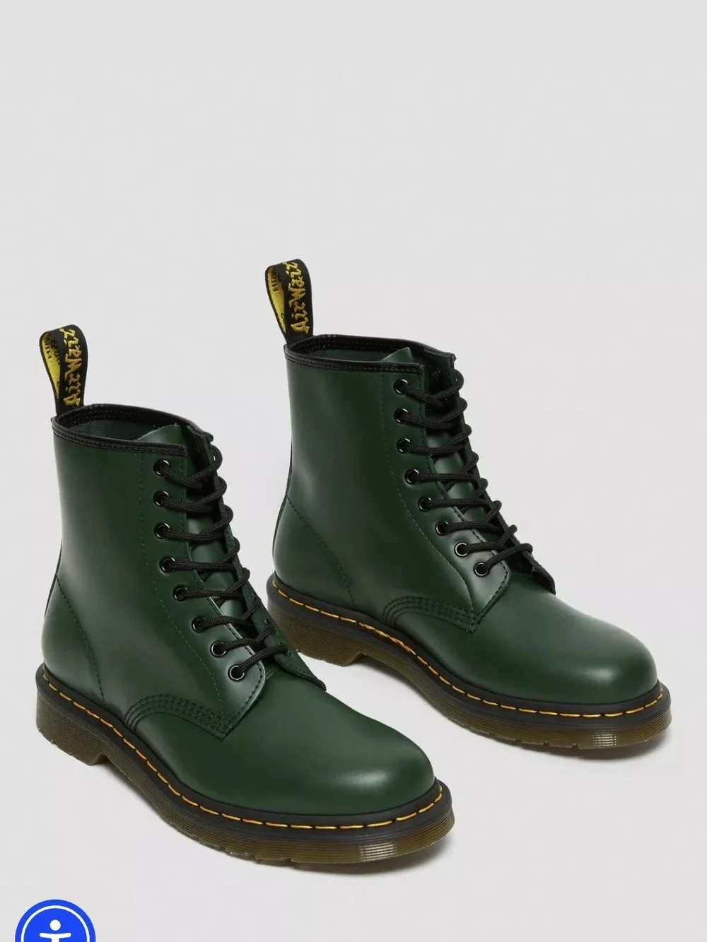 Dr. Martens 1460 Smooth Leather Lace-Up Boots in Green - Picture 2 of 5